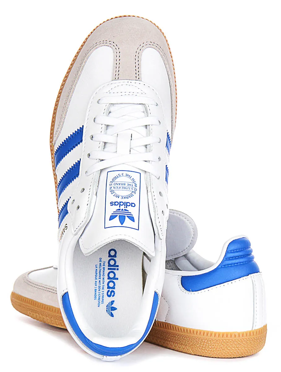 Adidas Samba OG In White Blue For Youth
