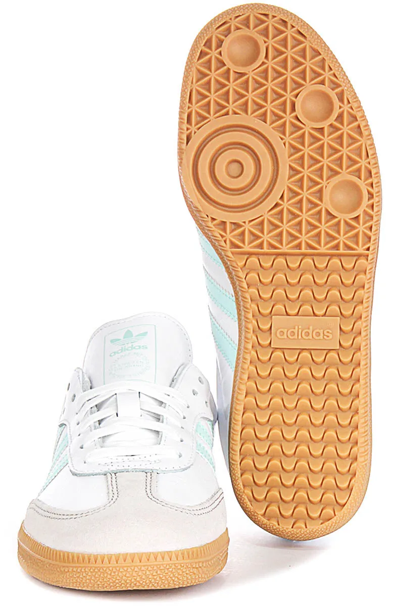Adidas Samba OG  In White Blue For Youth