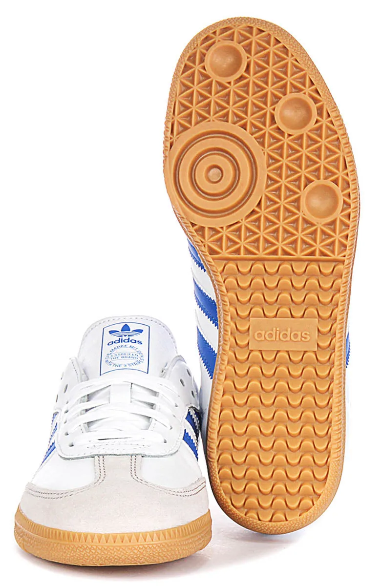 Adidas Samba OG In White Blue For Youth