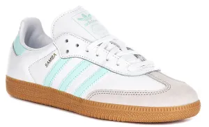 Adidas Samba OG  In White Blue For Youth