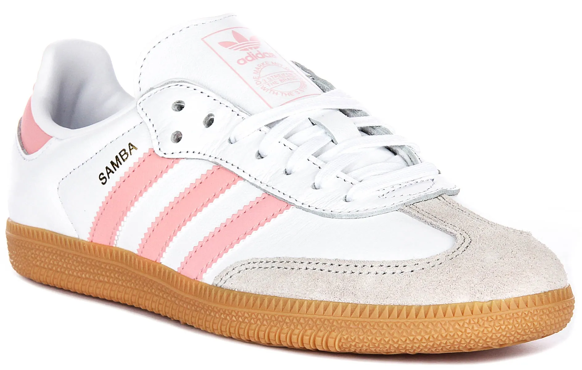 Adidas Samba OG J In White Pink for Junoirs