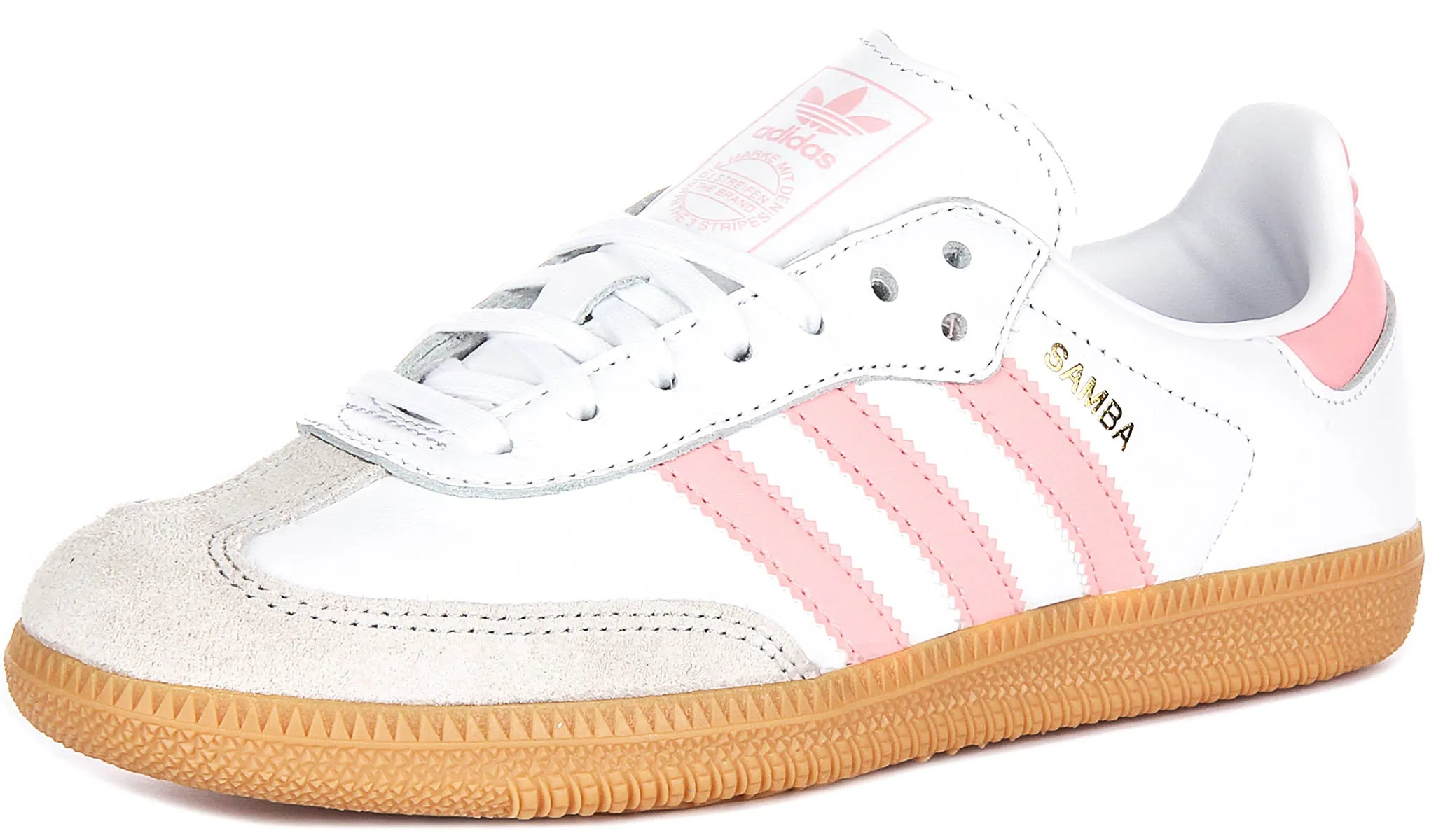 Adidas Samba OG J In White Pink for Junoirs