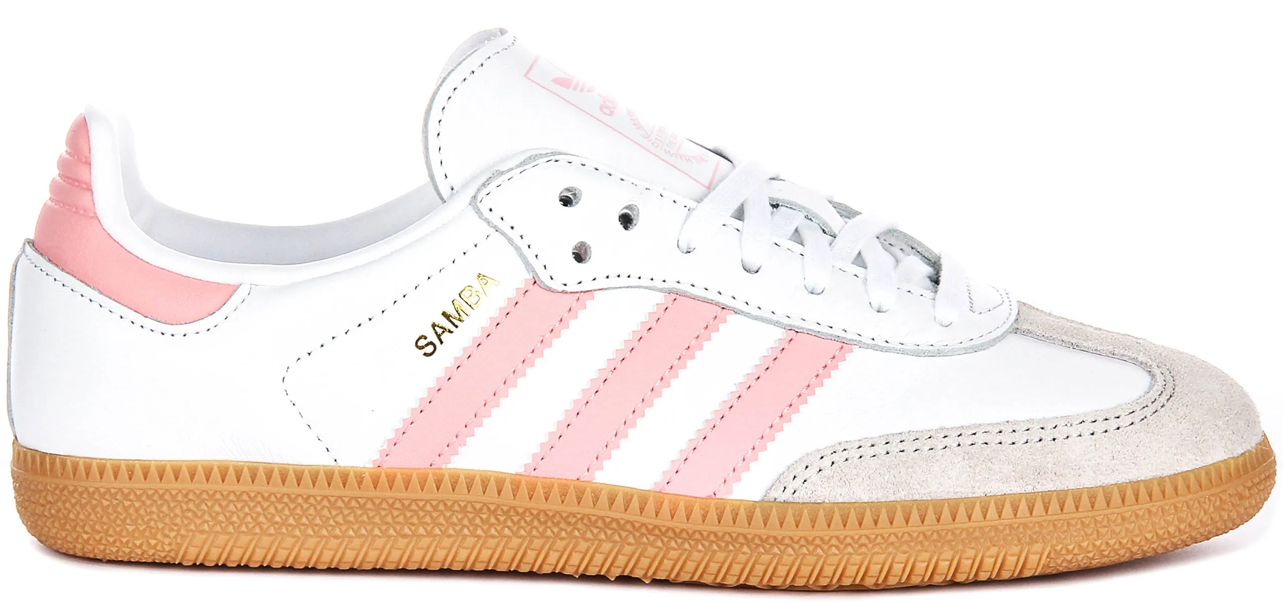 Adidas Samba OG J In White Pink for Junoirs
