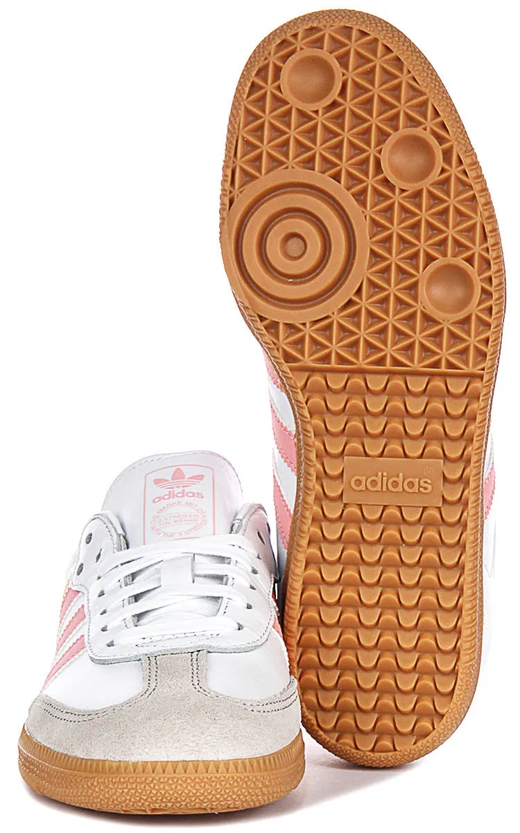 Adidas Samba OG J In White Pink for Junoirs