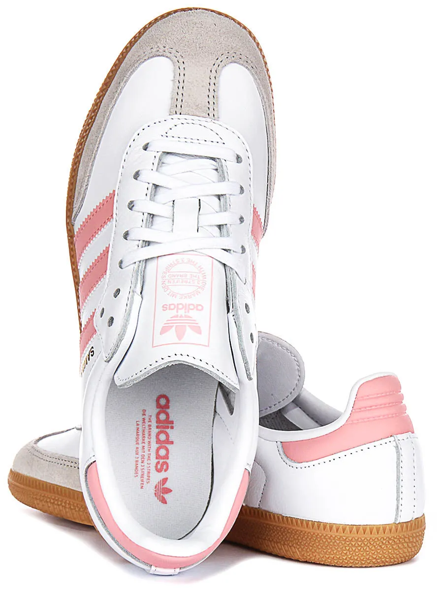 Adidas Samba OG J In White Pink for Junoirs
