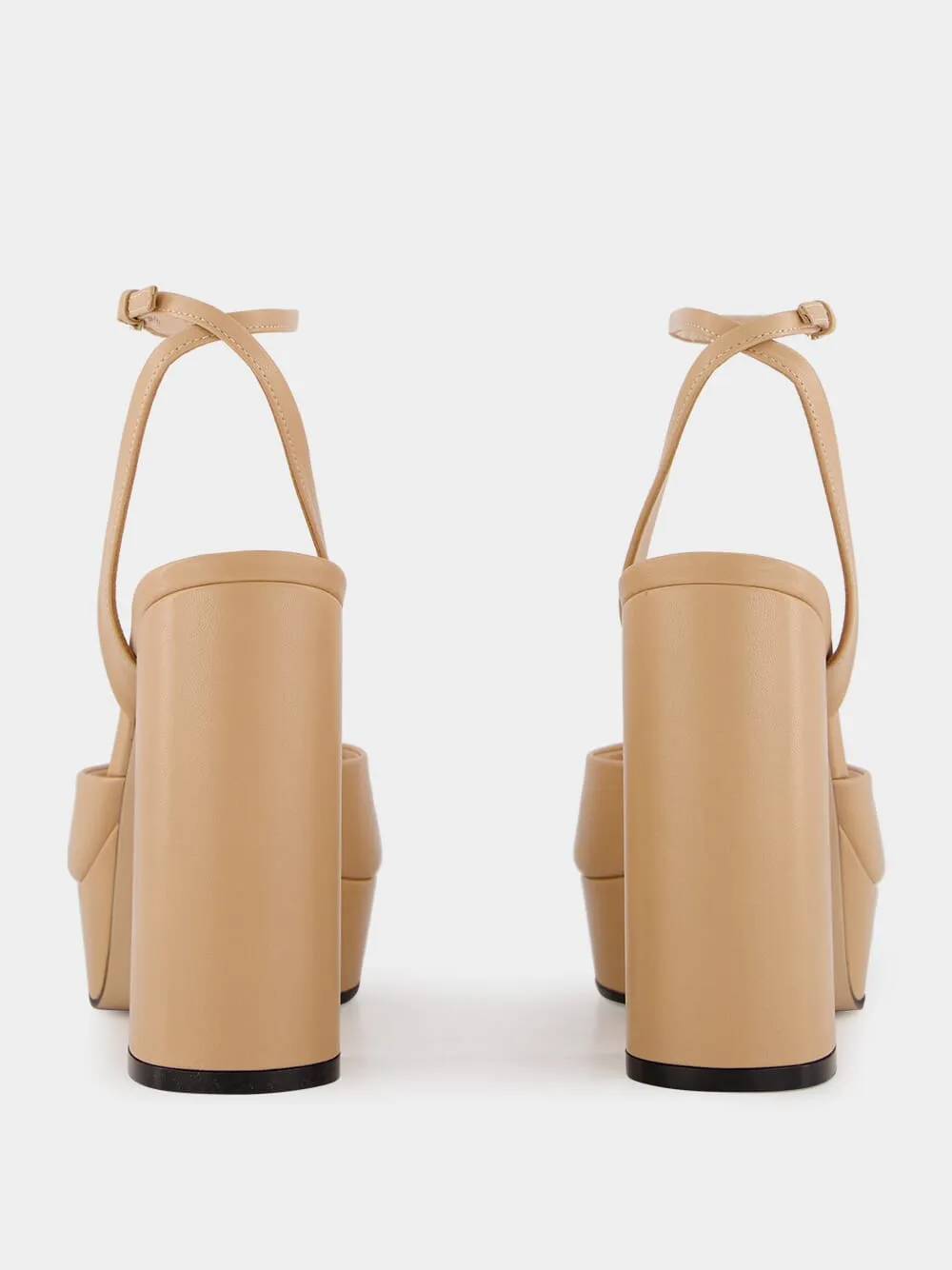 Beige Horsebit Platform Sandal
