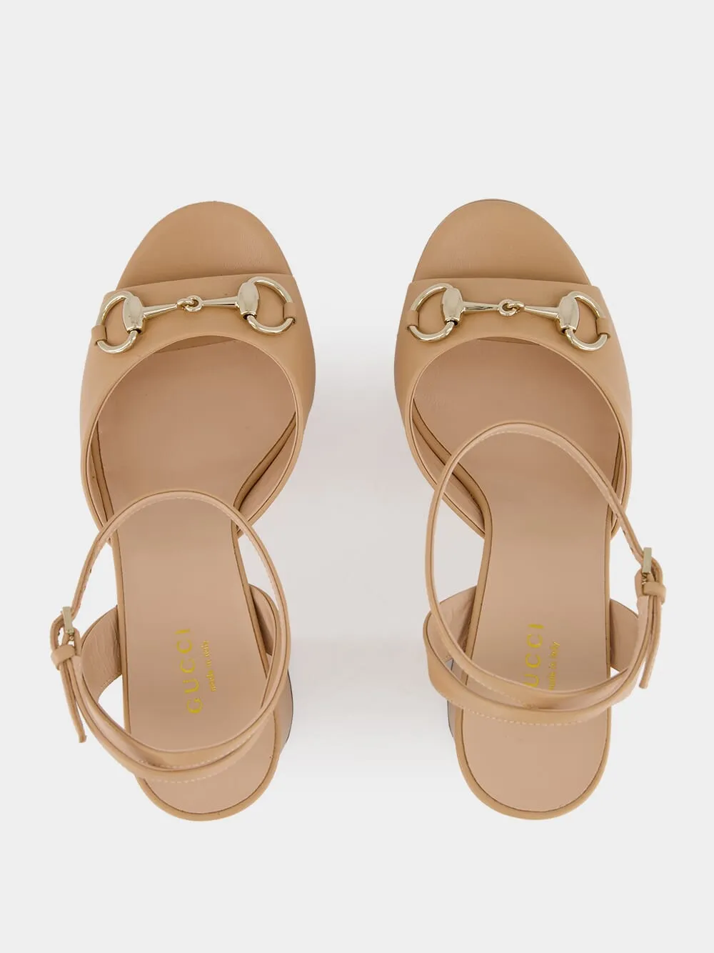 Beige Horsebit Platform Sandal
