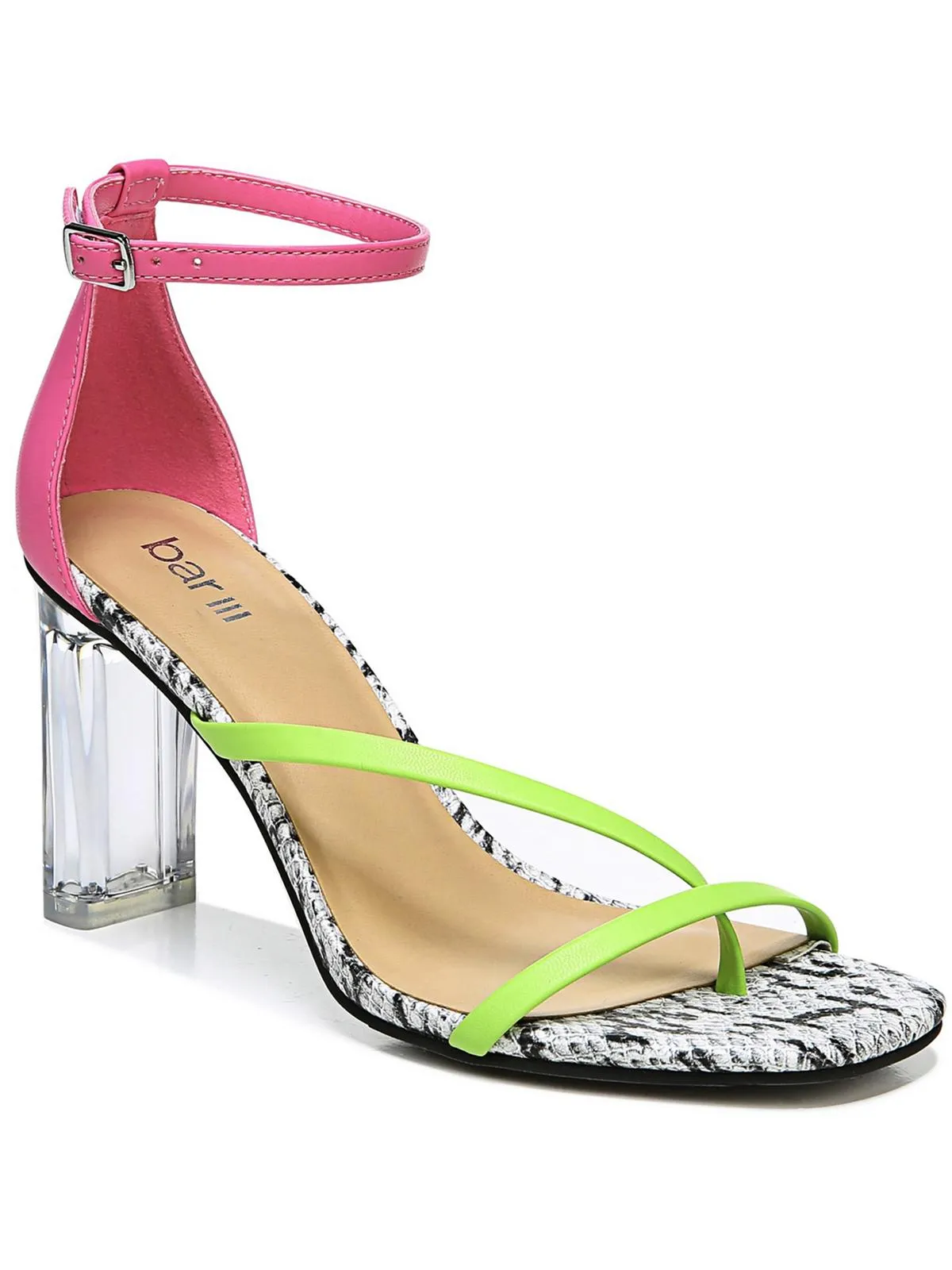 Blakkep Womens Faux Leather Ankle Strap Heels
