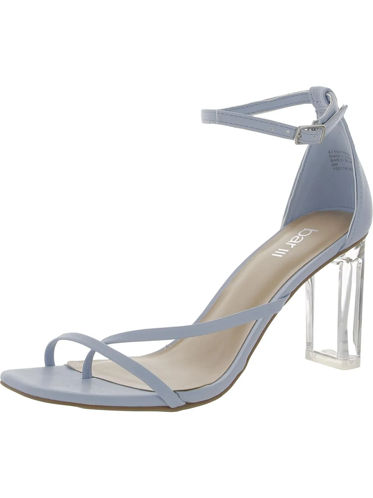 Blakkep Womens Faux Leather Ankle Strap Heels