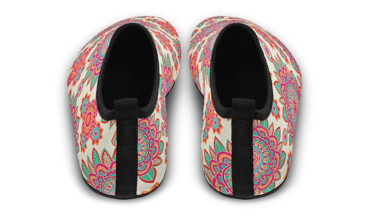 Bohemian Flower Pattern Aqua Barefoot Shoes