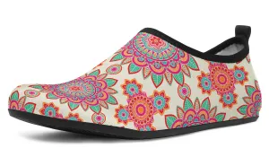 Bohemian Flower Pattern Aqua Barefoot Shoes