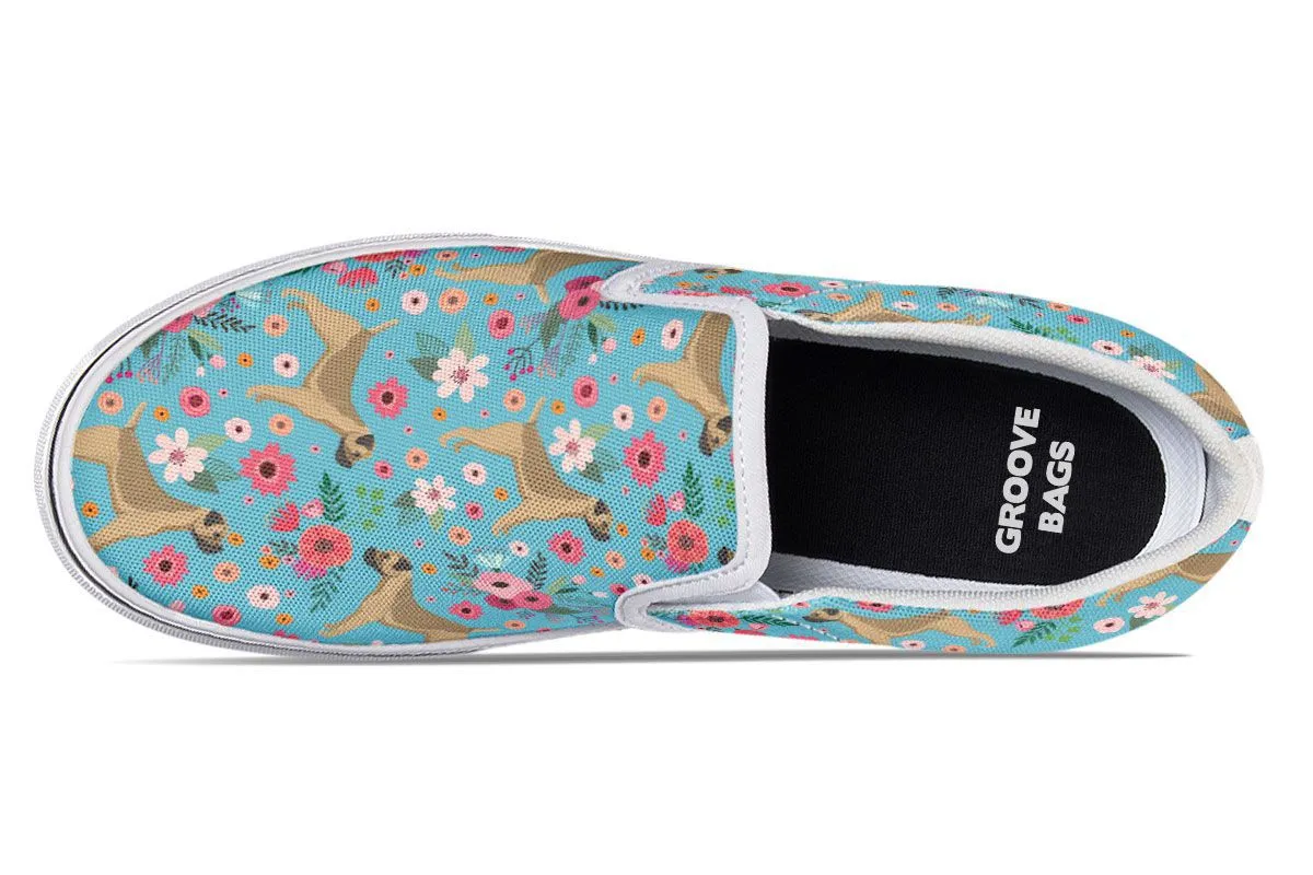 Border Terrier Flower Slip-On Shoes