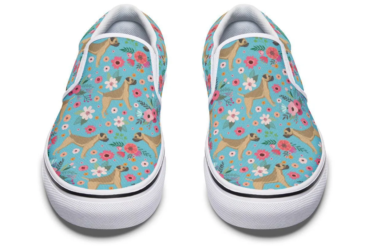 Border Terrier Flower Slip-On Shoes