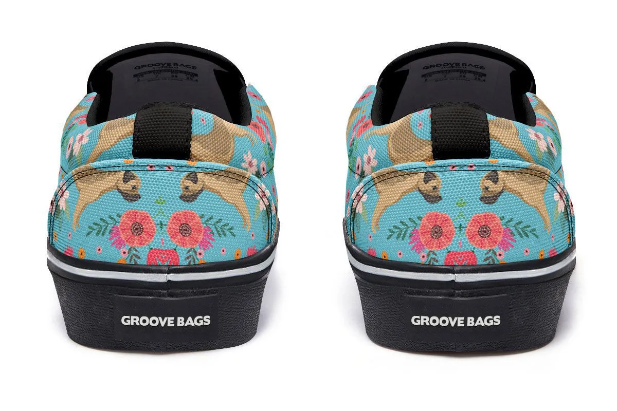 Border Terrier Flower Slip-On Shoes