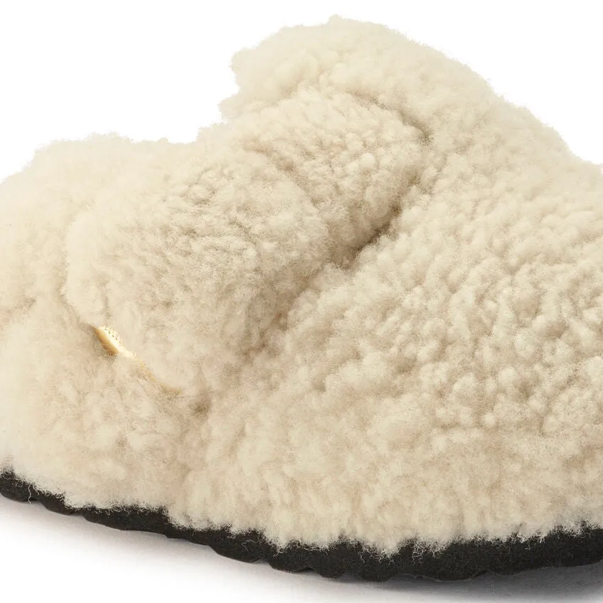 Boston Big Buckle Teddy - Eggshell Shearling||Boston  grosse bougle peluche - Fourrure coquille d'oeuf