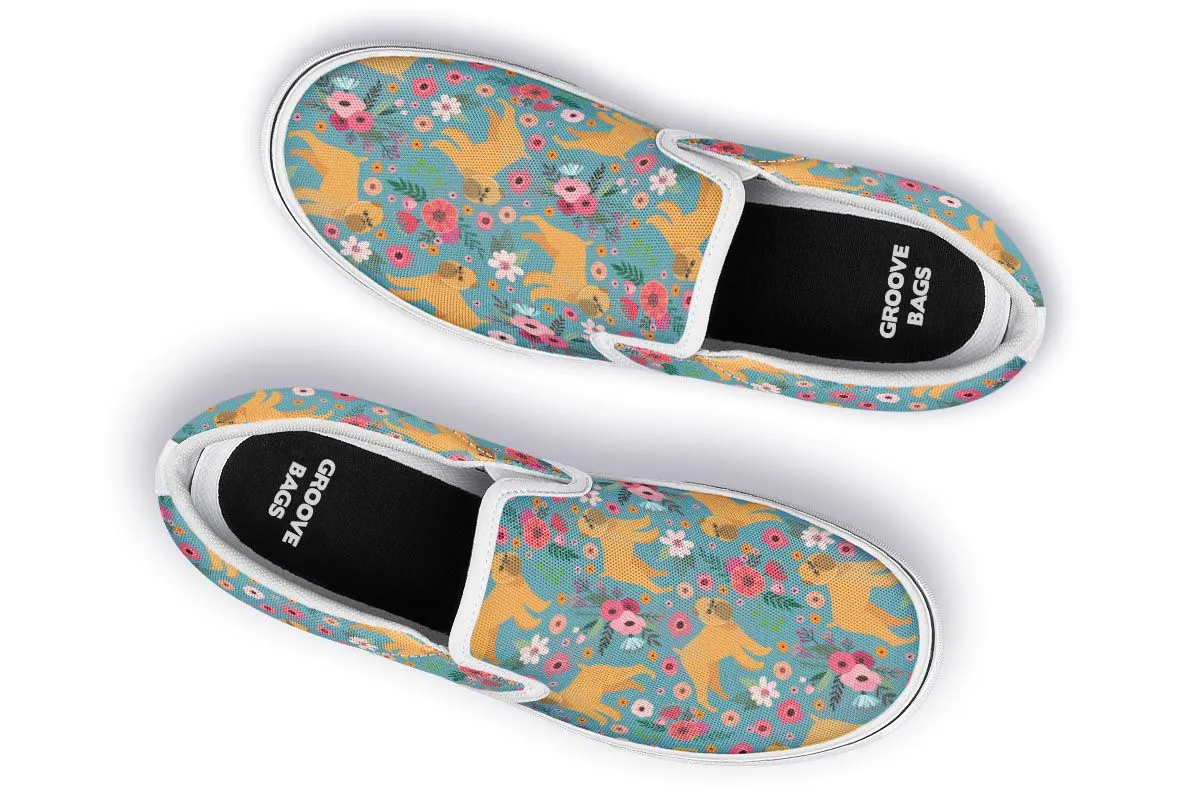 Brussels Griffon Flower Slip-On Shoes