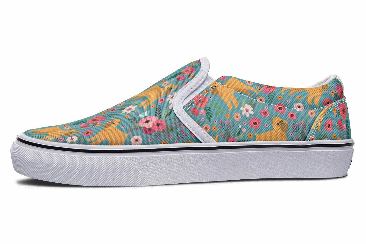 Brussels Griffon Flower Slip-On Shoes