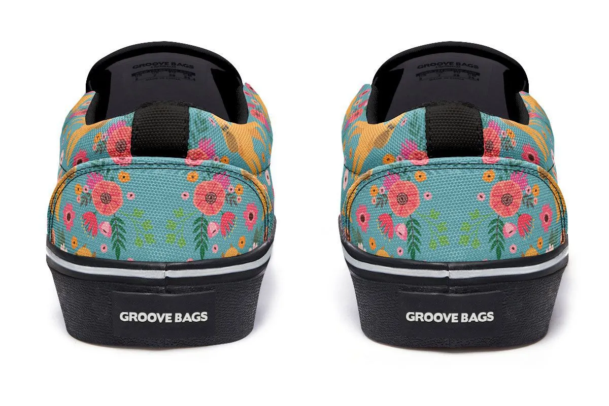 Brussels Griffon Flower Slip-On Shoes