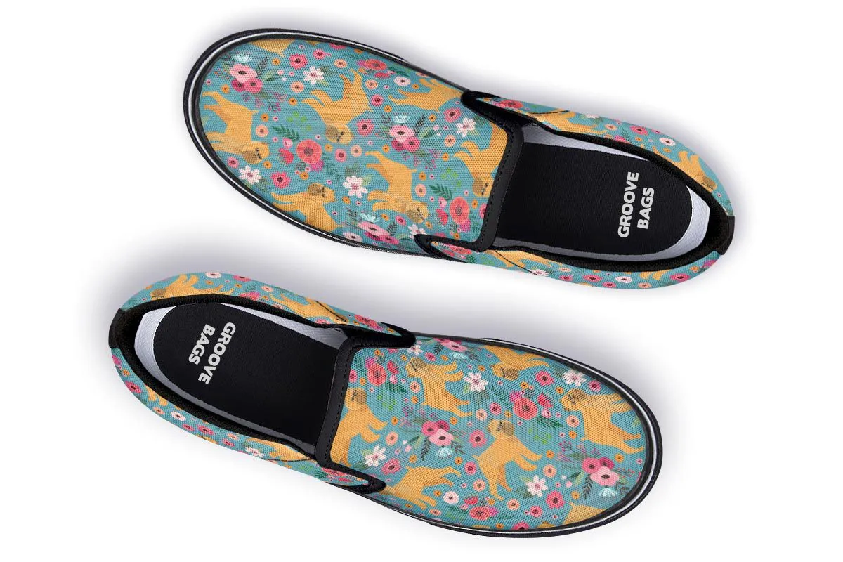 Brussels Griffon Flower Slip-On Shoes