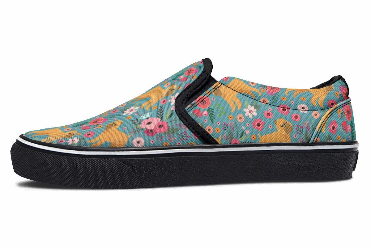 Brussels Griffon Flower Slip-On Shoes