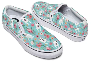 Bull Terrier Flower Slip-On Shoes