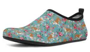 Bulldog Flower Aqua Barefoot Shoes