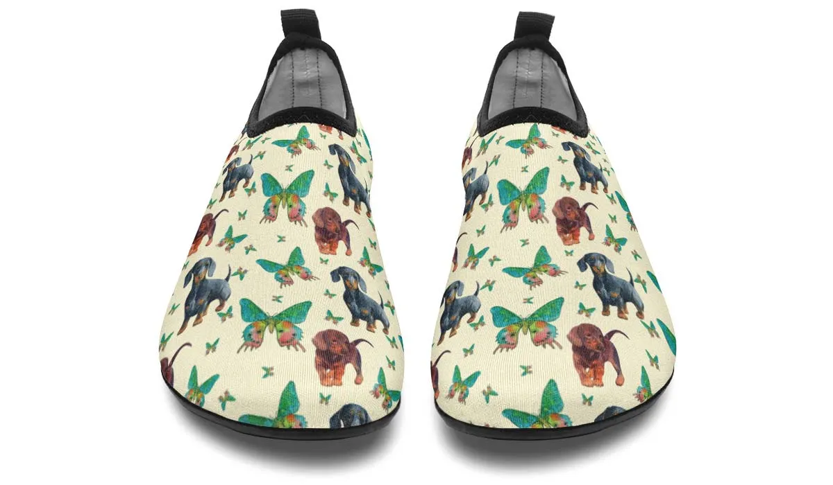 Butterfly Dachshund Aqua Barefoot Shoes