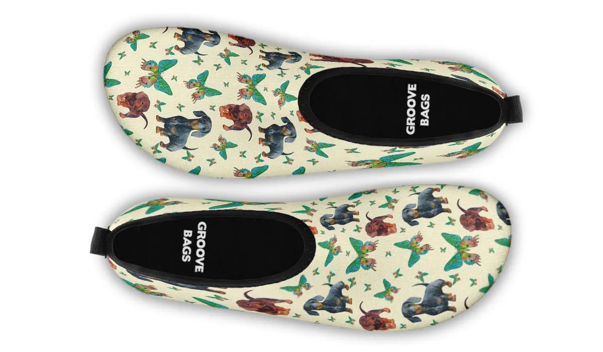 Butterfly Dachshund Aqua Barefoot Shoes