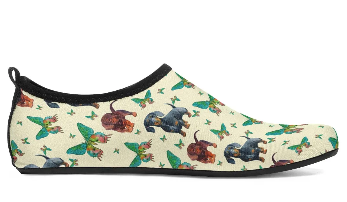 Butterfly Dachshund Aqua Barefoot Shoes