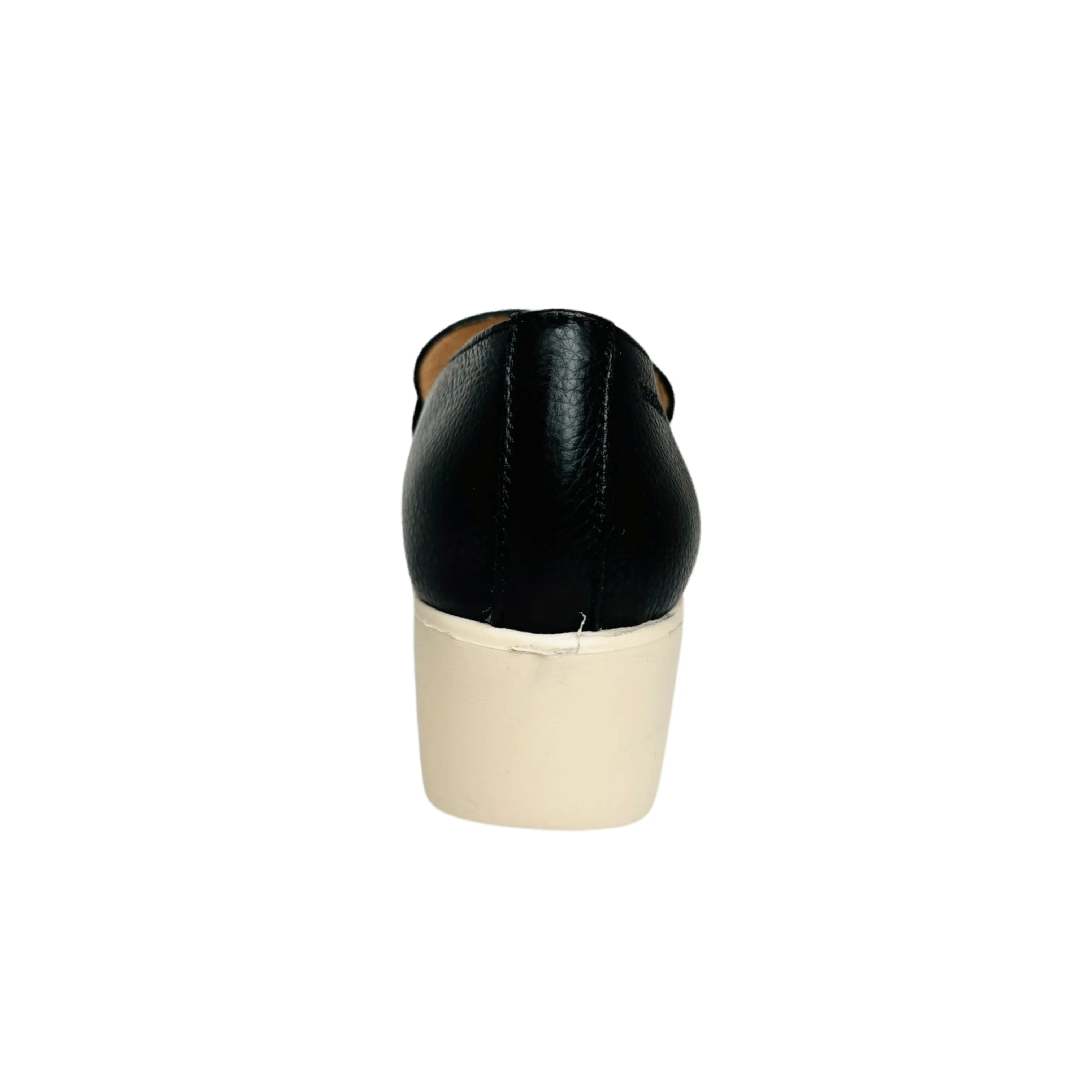 C33311 Black Leather Platform Loafer