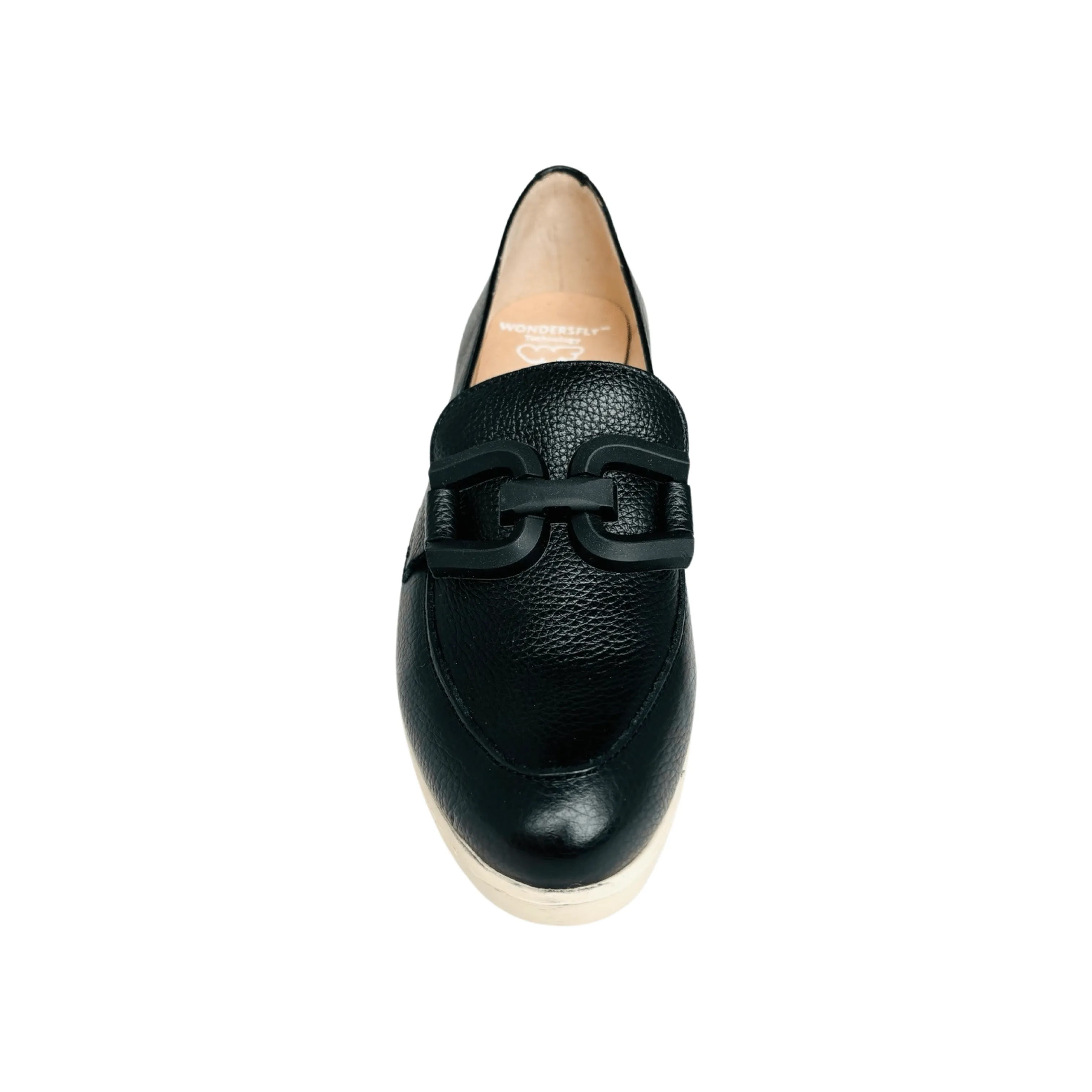 C33311 Black Leather Platform Loafer