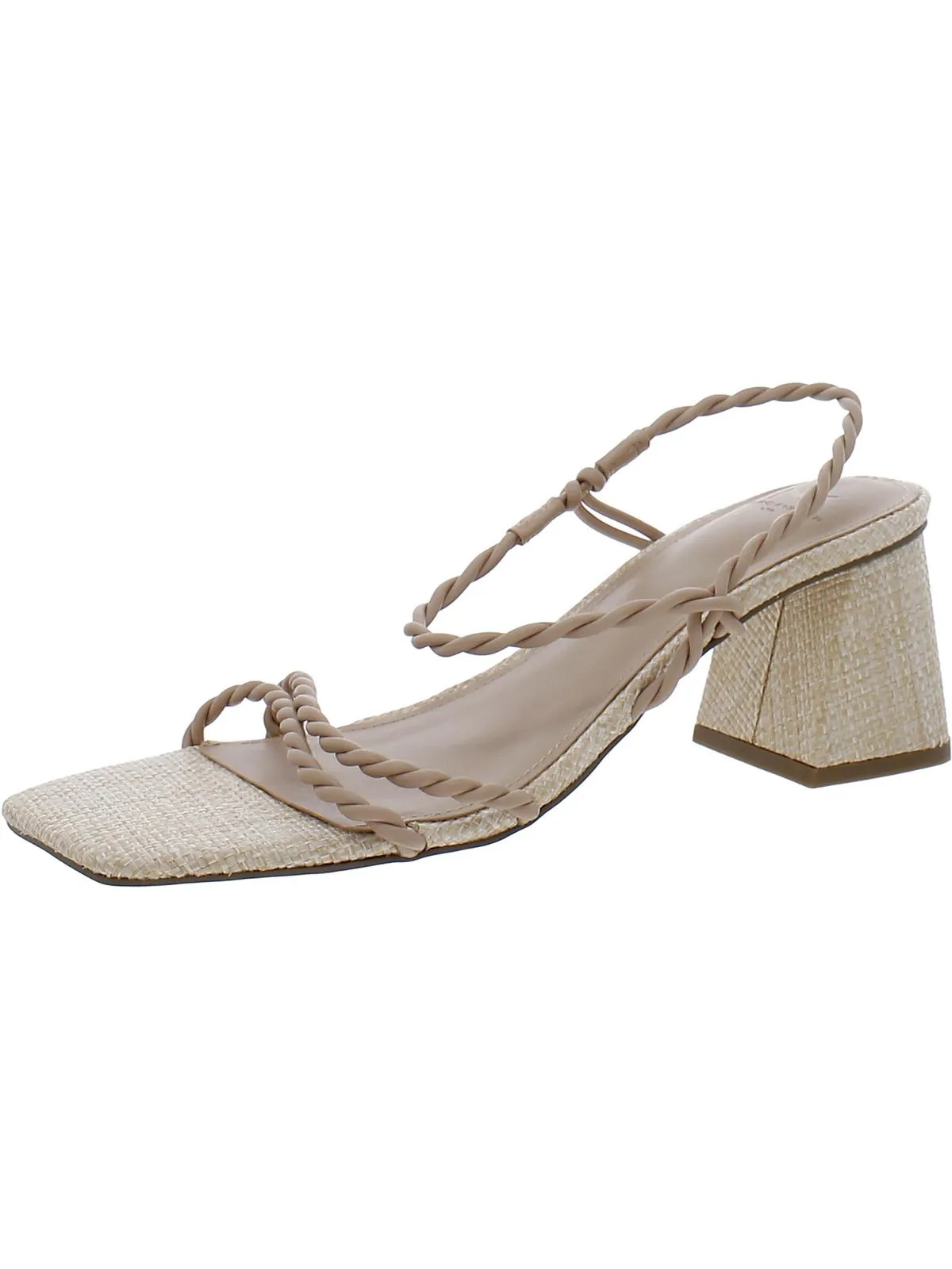 Carys Womens Faux Leather Braided Slingback Sandals