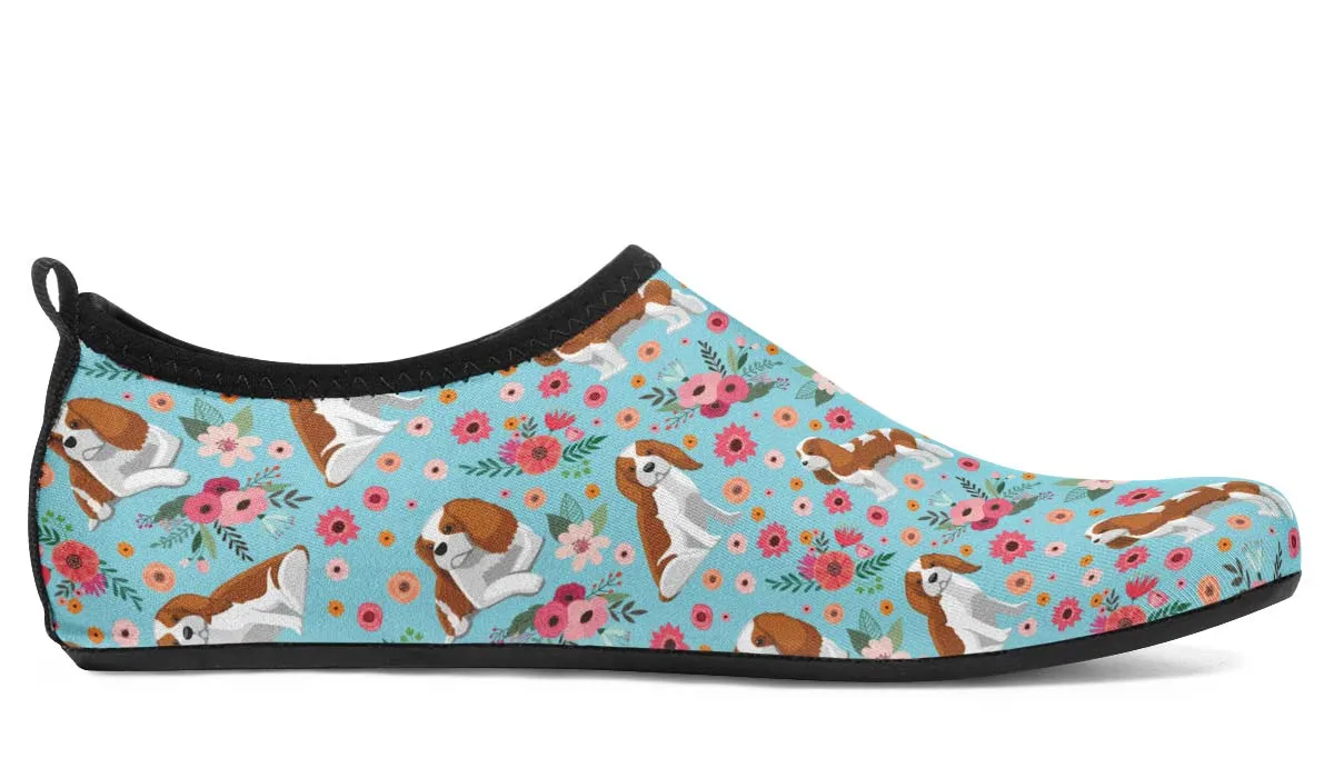 Cavalier King Charles Flower Aqua Barefoot Shoes