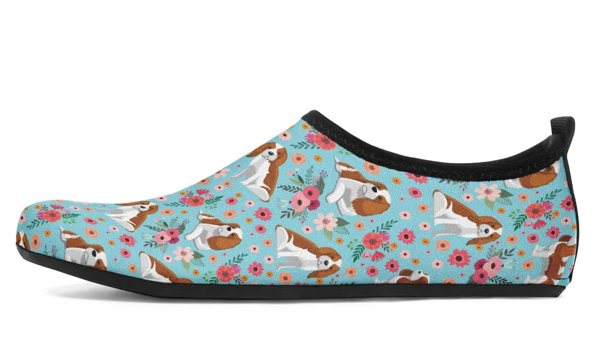 Cavalier King Charles Flower Aqua Barefoot Shoes