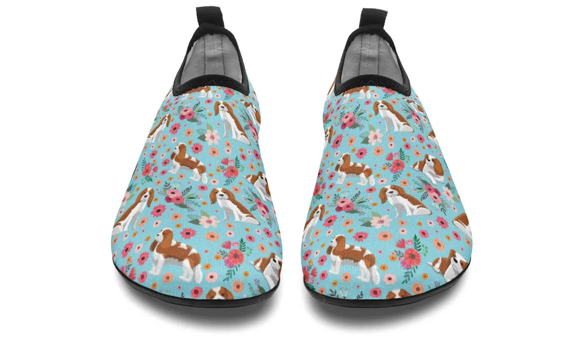Cavalier King Charles Flower Aqua Barefoot Shoes