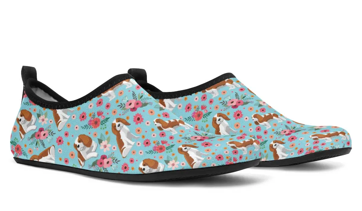 Cavalier King Charles Flower Aqua Barefoot Shoes