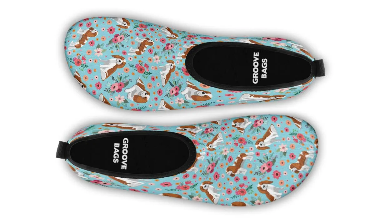 Cavalier King Charles Flower Aqua Barefoot Shoes