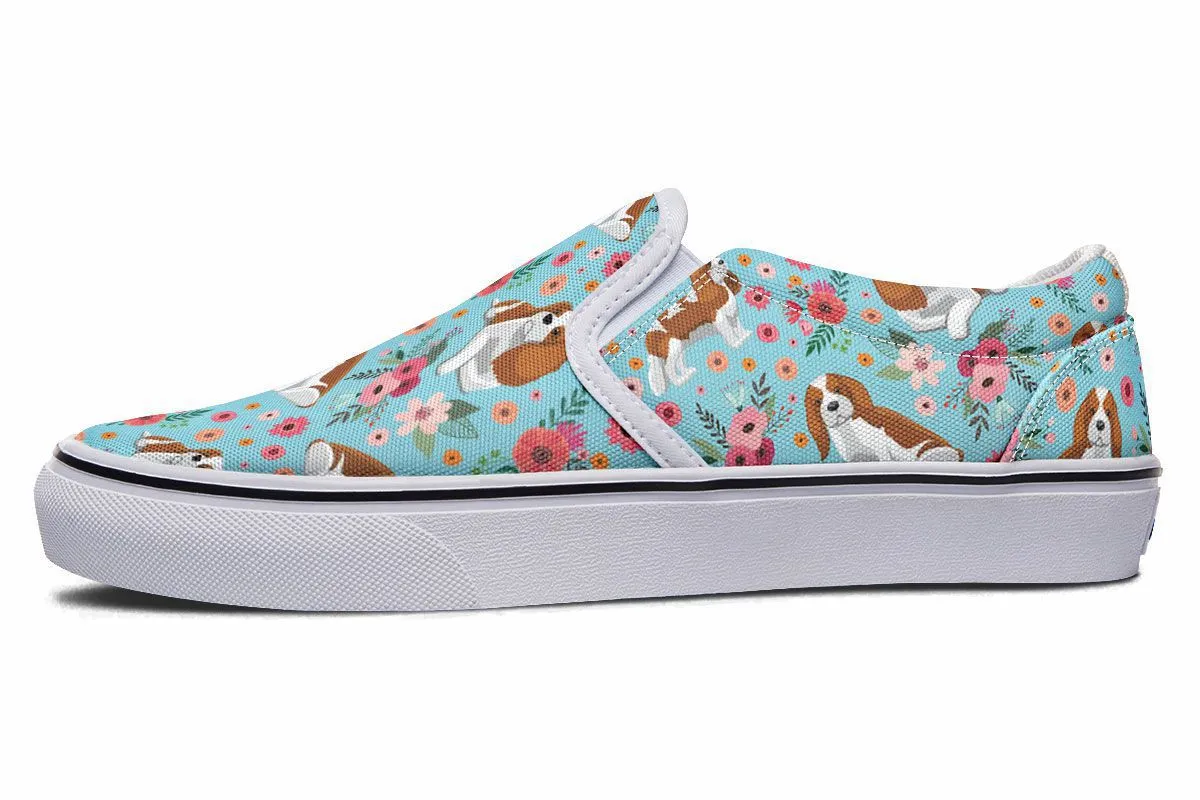 Cavalier King Charles Flower Slip-On Shoes