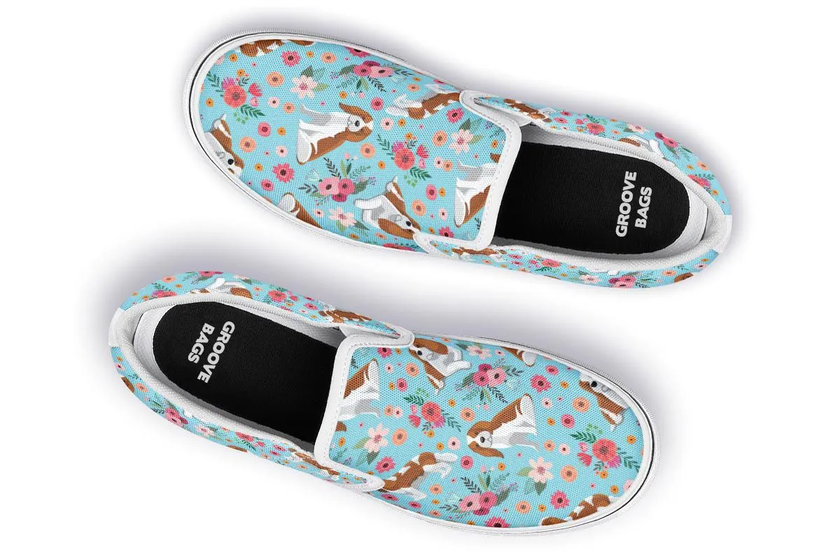 Cavalier King Charles Flower Slip-On Shoes
