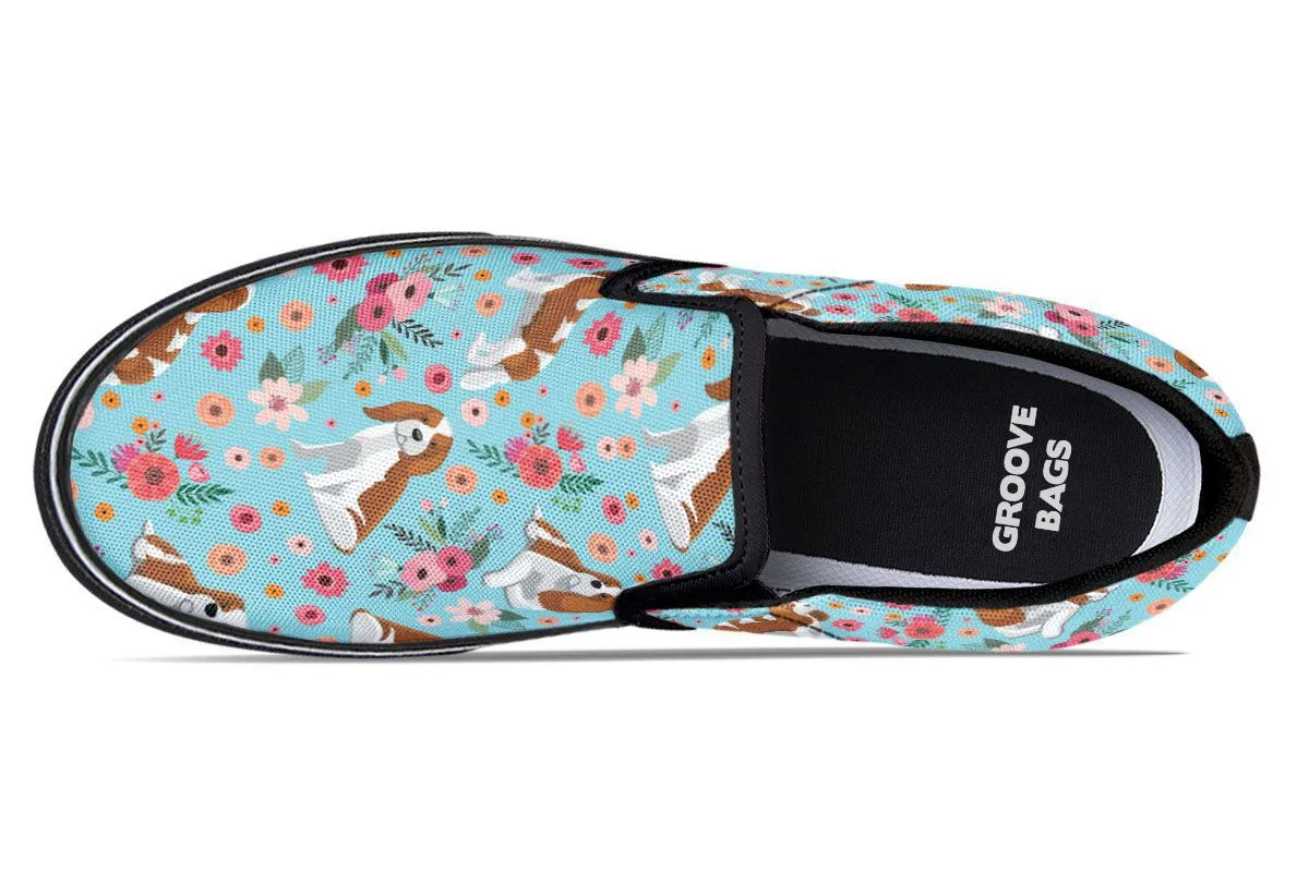 Cavalier King Charles Flower Slip-On Shoes