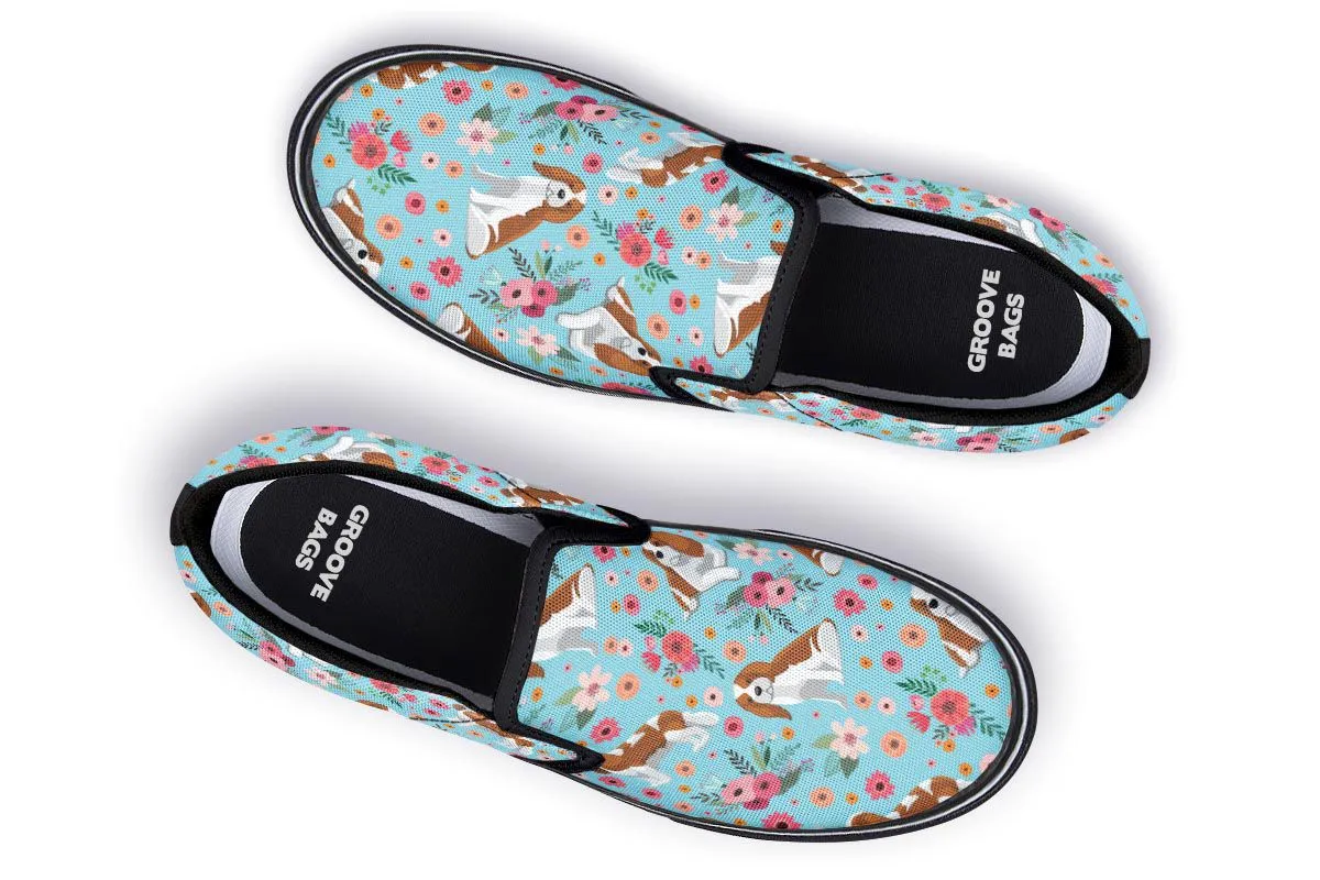 Cavalier King Charles Flower Slip-On Shoes