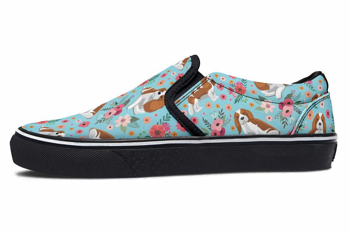 Cavalier King Charles Flower Slip-On Shoes