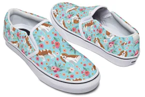 Cavalier King Charles Flower Slip-On Shoes