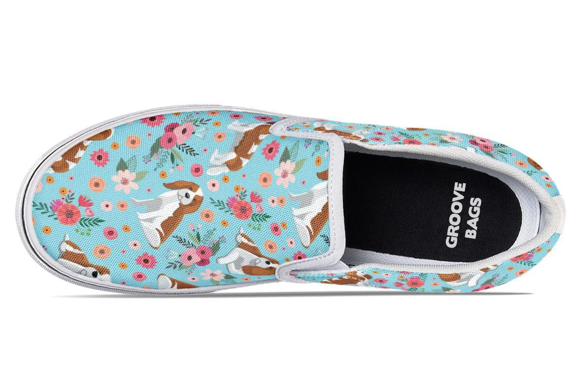 Cavalier King Charles Flower Slip-On Shoes