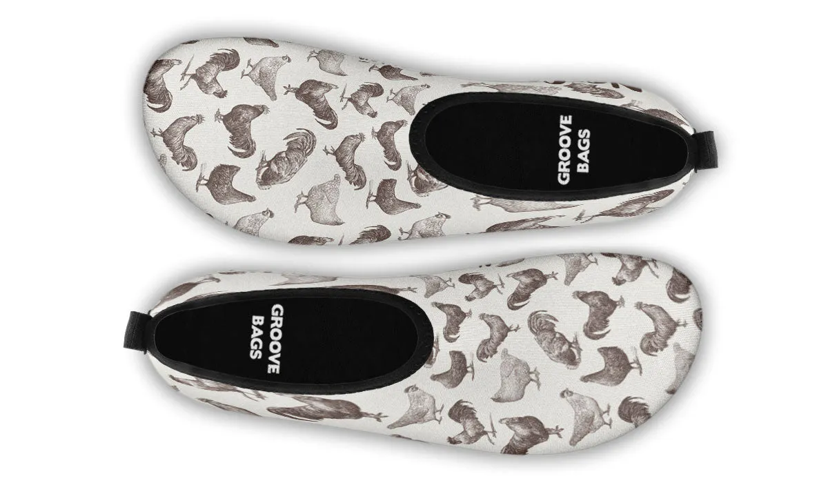 Chicken Clucks Aqua Barefoot Shoes