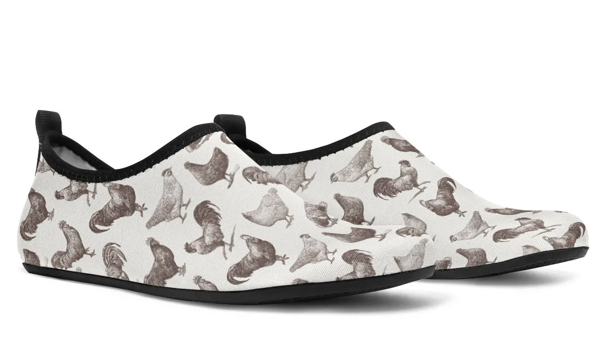 Chicken Clucks Aqua Barefoot Shoes