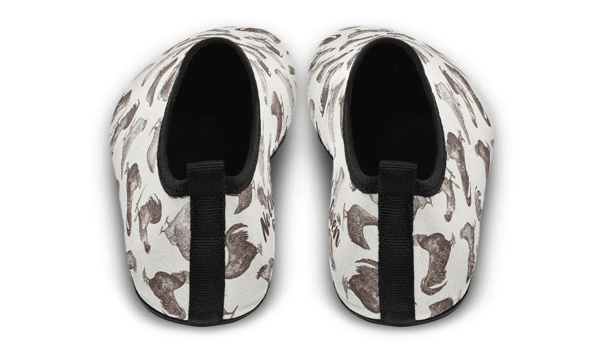 Chicken Clucks Aqua Barefoot Shoes