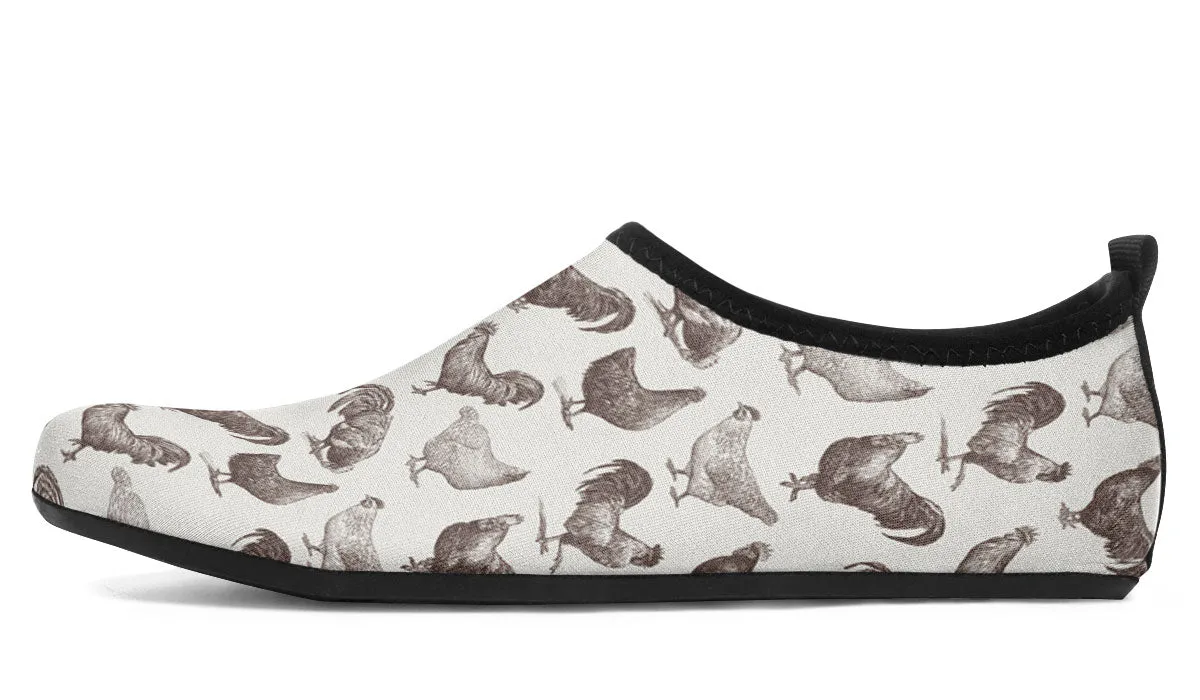 Chicken Clucks Aqua Barefoot Shoes
