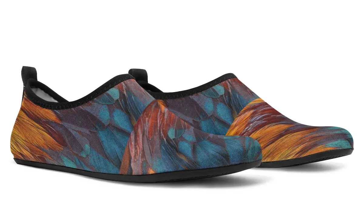 Chicken Feather Aqua Barefoot Shoes