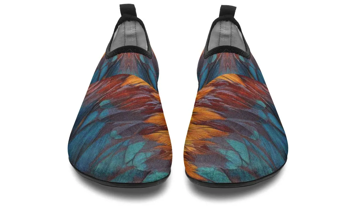 Chicken Feather Aqua Barefoot Shoes